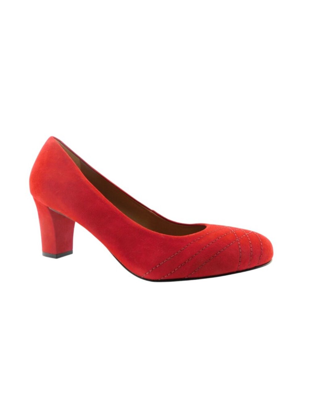 Unworn TALBOTS Red Suede Diamond Stitch Block Heel Pumps 6